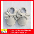 Wholesale genuine leather shoes baby moccasins with bow rice white Children shoes